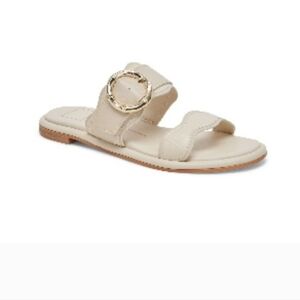 Nwt! Dolce Vita Aperol Scalloped Slide Sandal In Ivory Stella